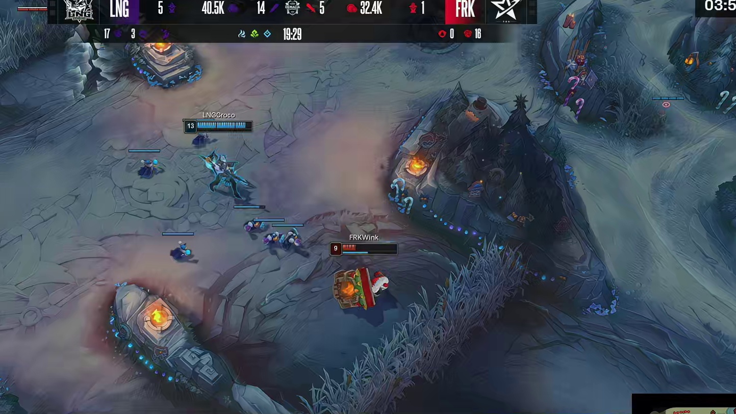 【第一局】LNG上野主宰战场，FRK被打出2换4