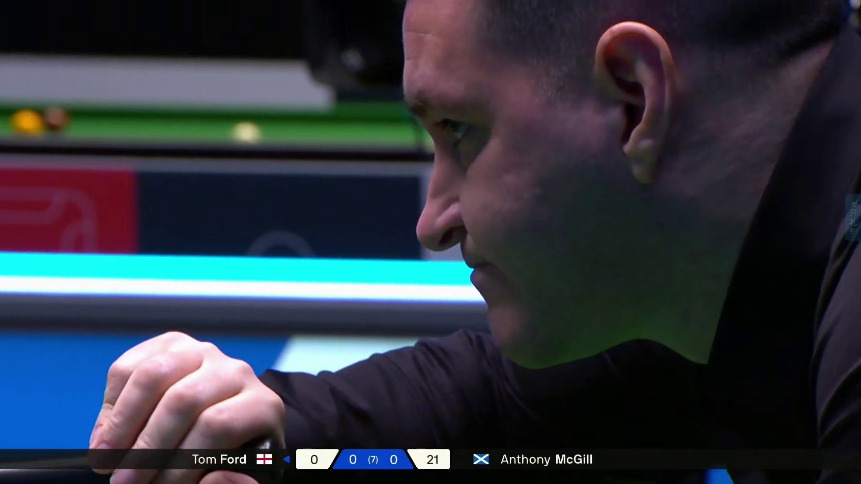 2025斯诺克苏格兰公开赛：汤姆·福德vs麦克吉尔