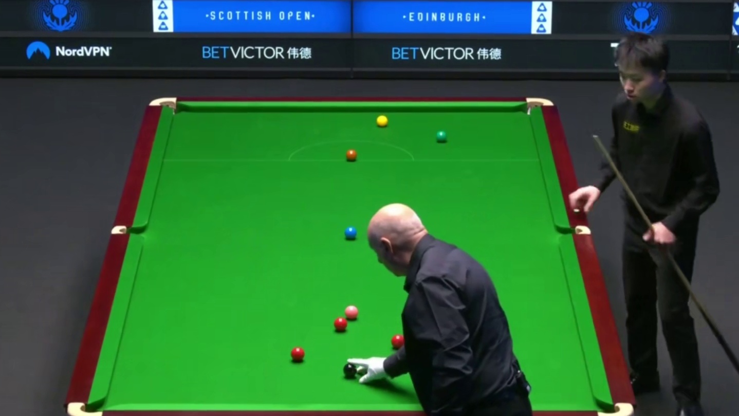 2025斯诺克苏格兰公开赛：霍金斯vs江俊