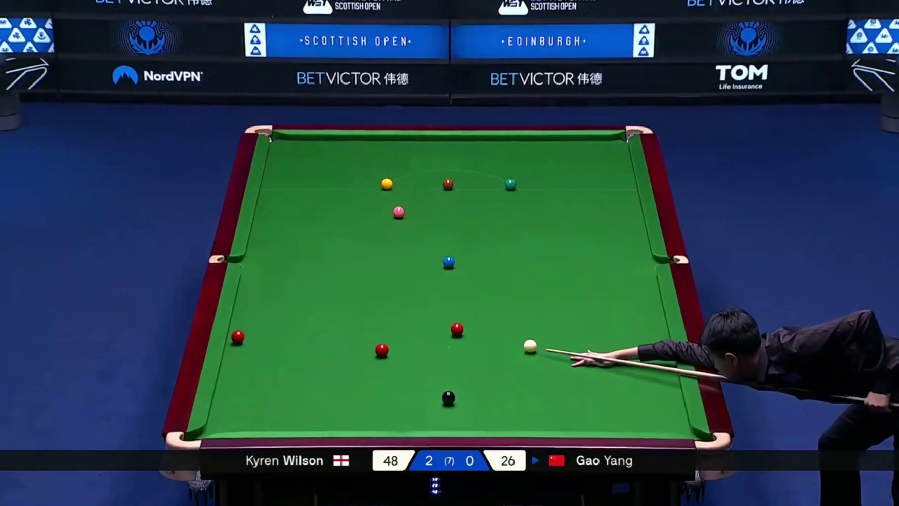 2025斯诺克苏格兰公开赛：威尔讯vs高阳