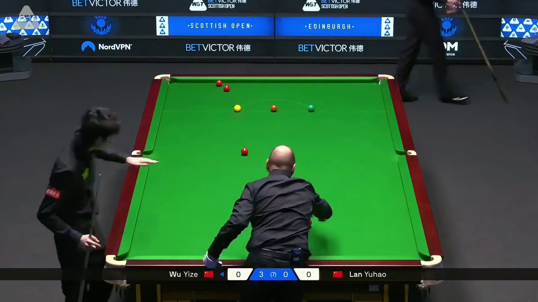 2025斯诺克苏格兰公开赛：吴宜泽vs蓝裕豪