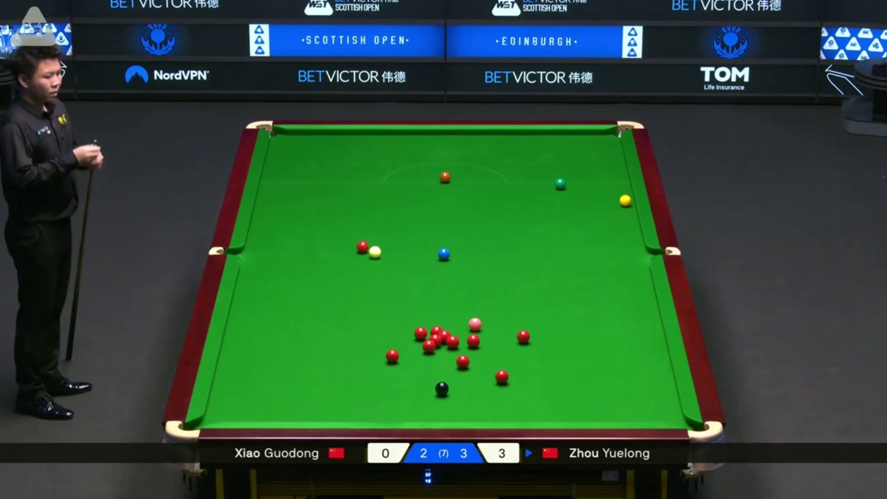 2025斯诺克苏格兰公开赛：周跃龙vs肖国栋