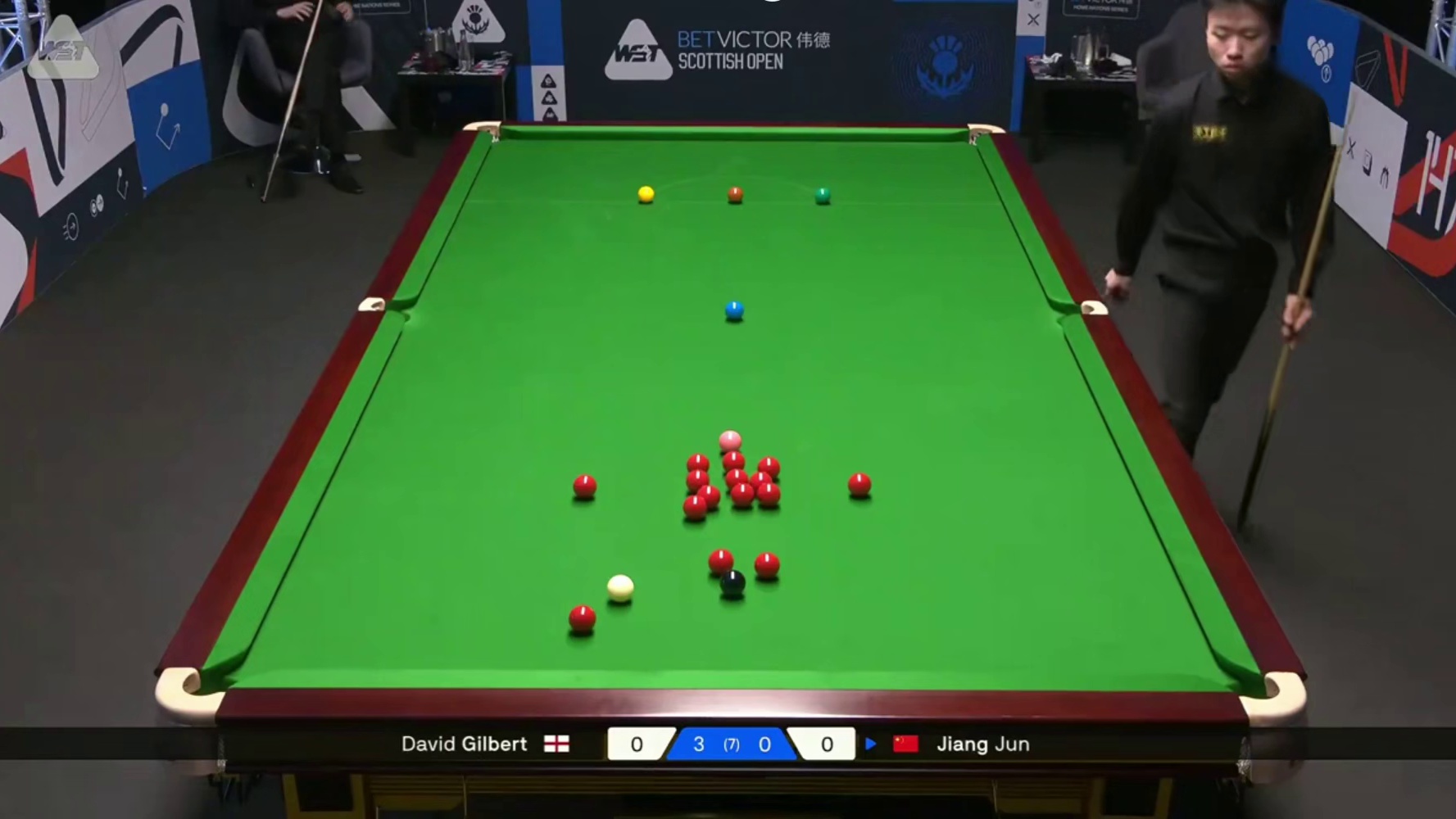 2025斯诺克苏格兰公开赛：江俊vs吉尔伯特