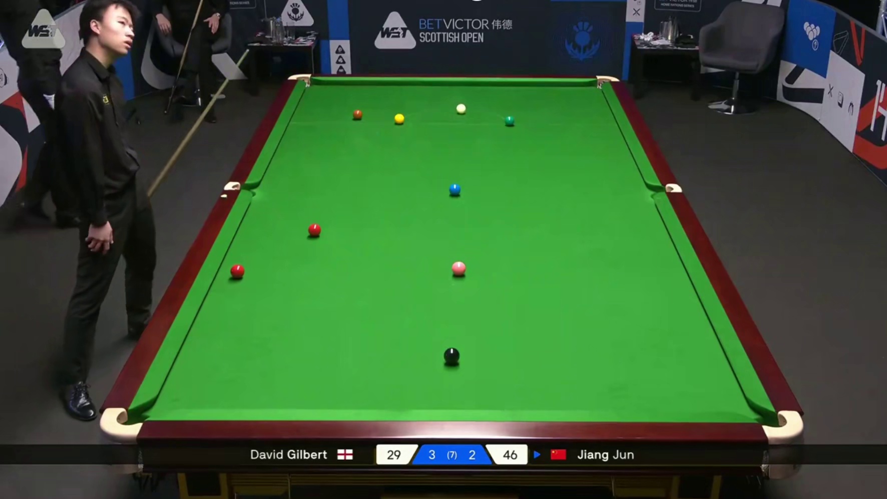 2025斯诺克苏格兰公开赛：江俊vs吉尔伯特