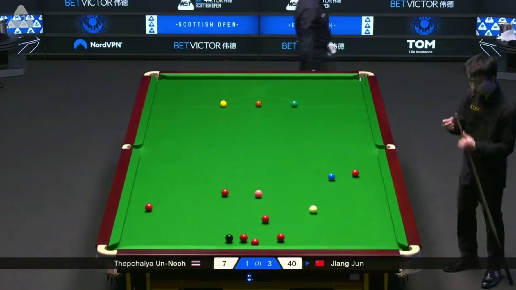 2025斯诺克苏格兰公开赛：塔猜亚vs江俊