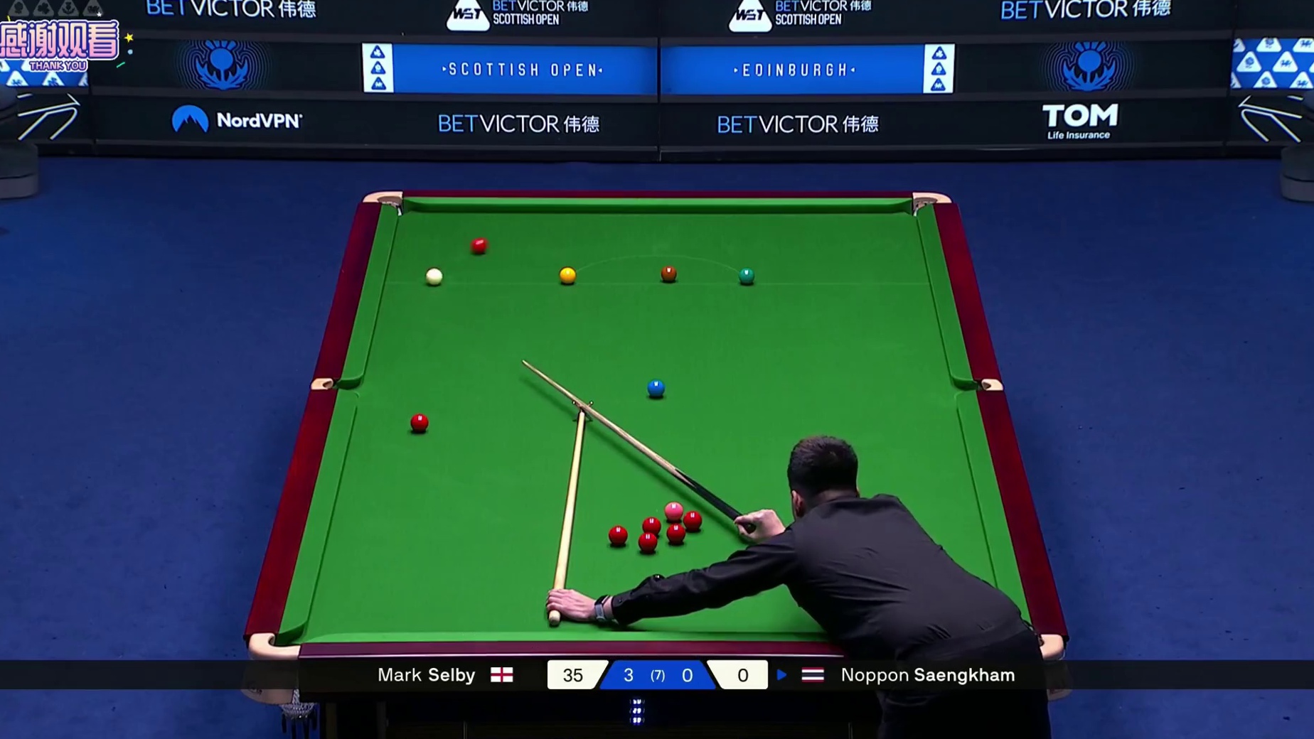 2025苏格兰公开赛！塞尔比4-0零封桑坎姆，霸气四连鞭晋级8强！