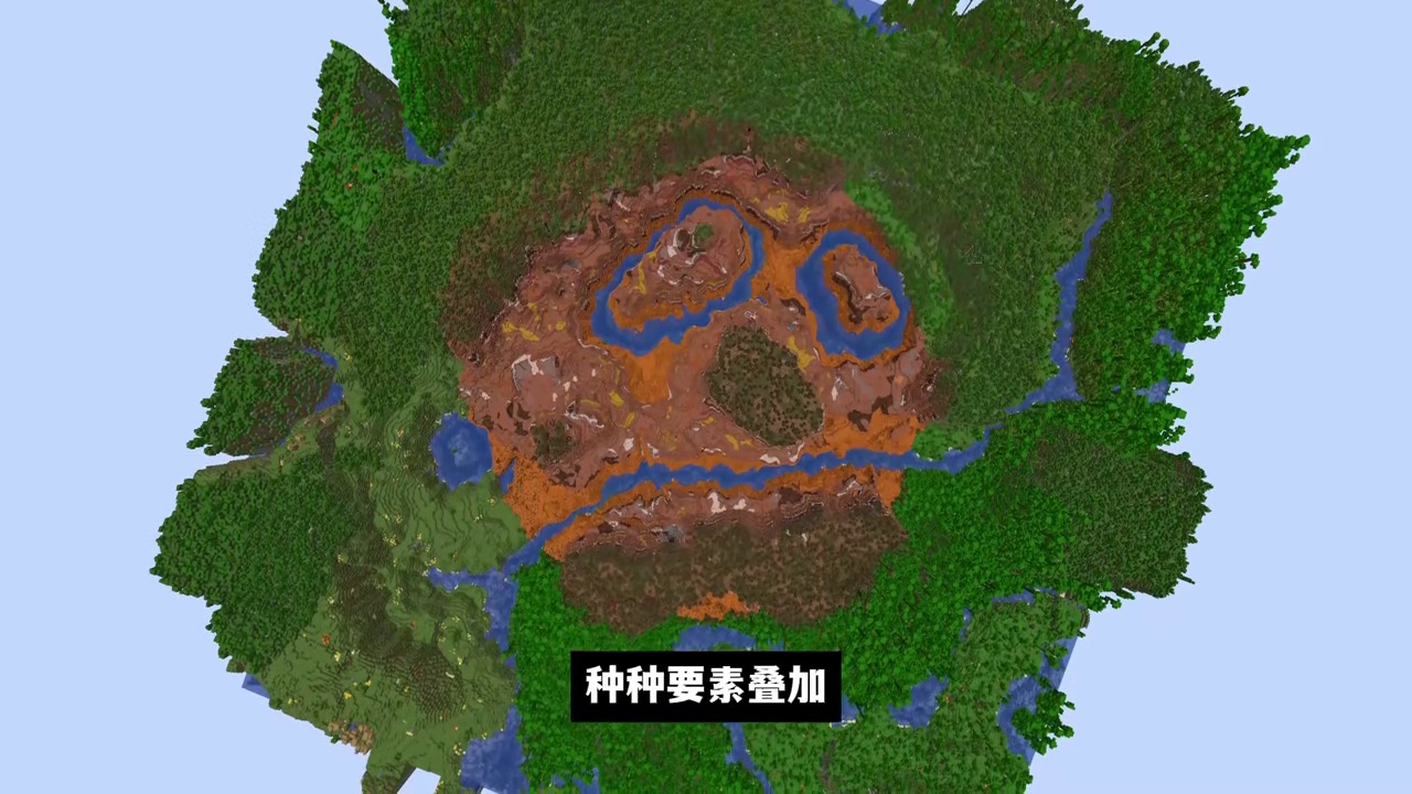 我的世界：三座蘑菇岛复刻出苦力怕的脸，还是自然生成的！