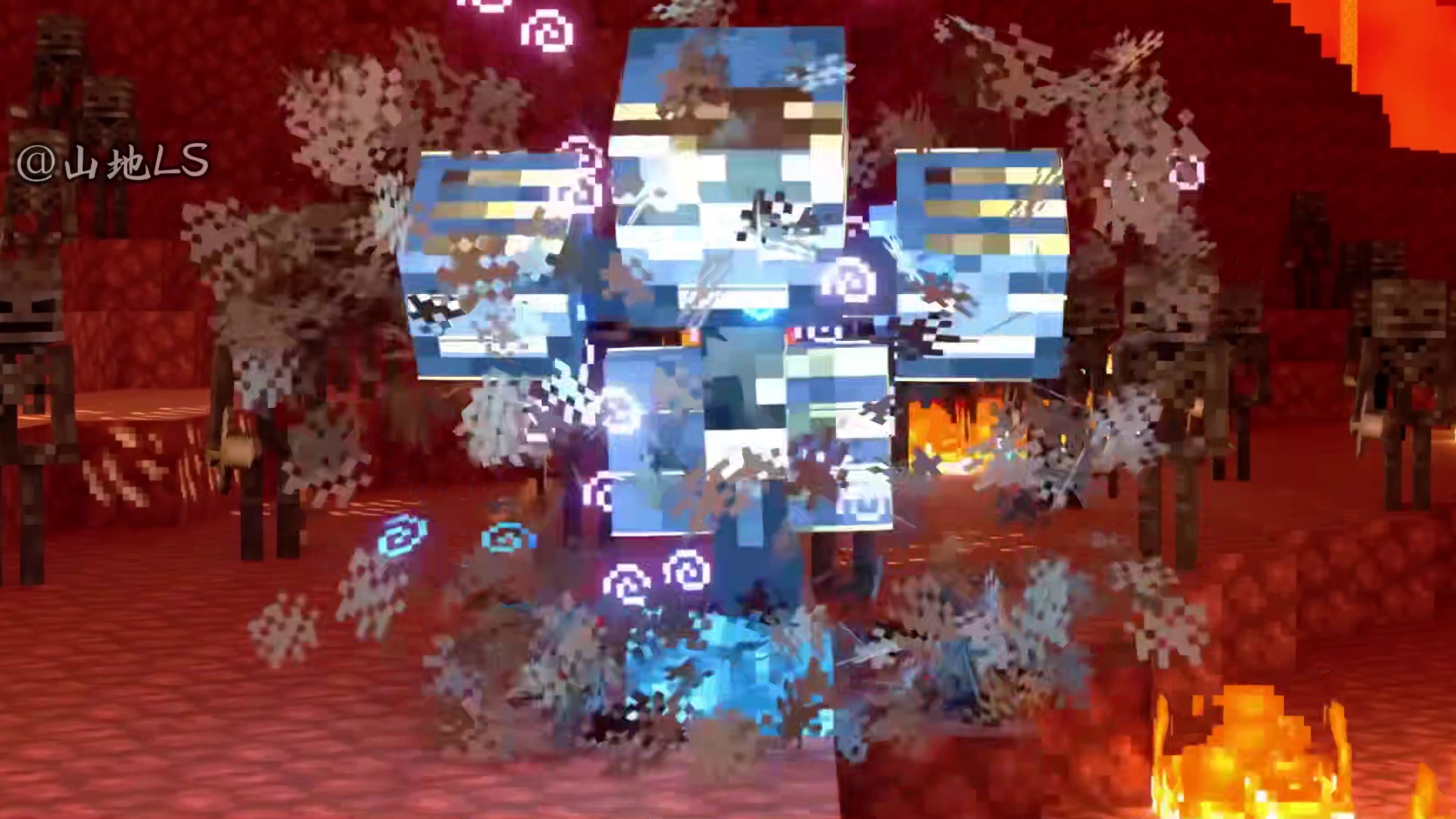 猪灵王竟学着玩家的样子搭建起了传送门.......