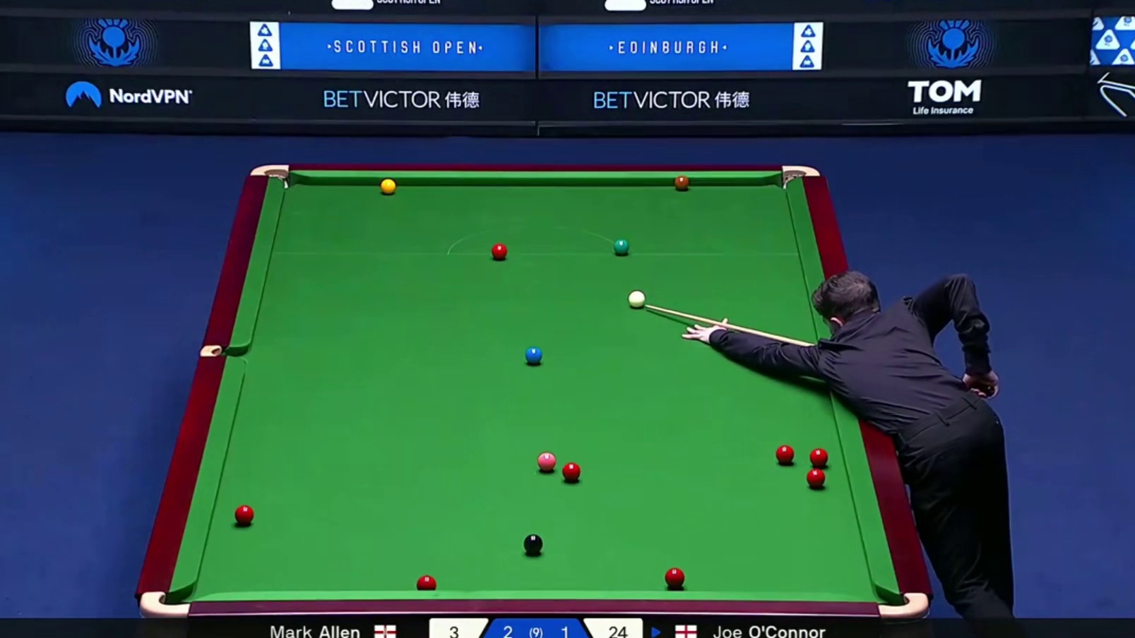 2025斯诺克苏格兰公开赛：艾伦vs奥康纳