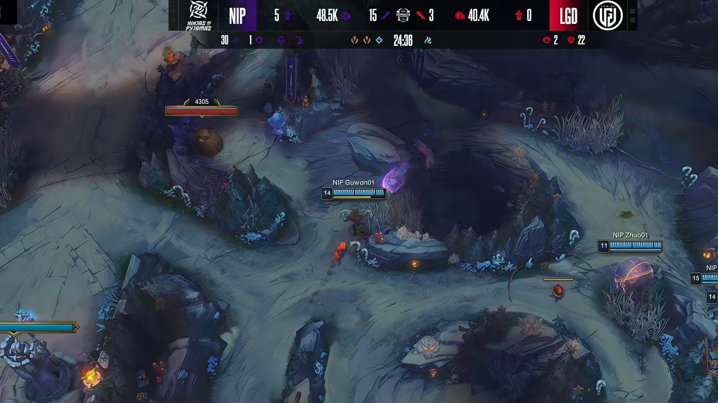 【第一局】LGD率先动手但中野反被击杀