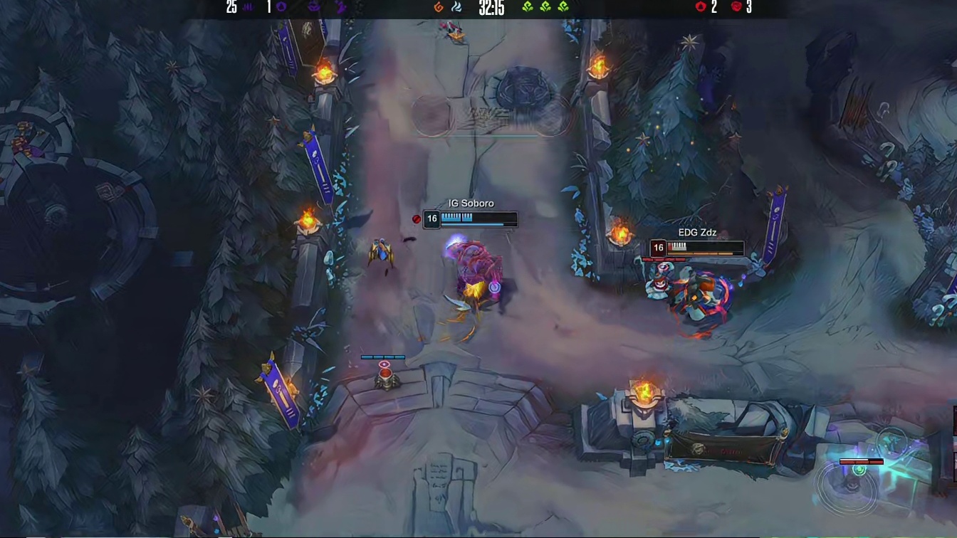 【第二局】Soboro塞恩强杀Leave，iG被打出1换2