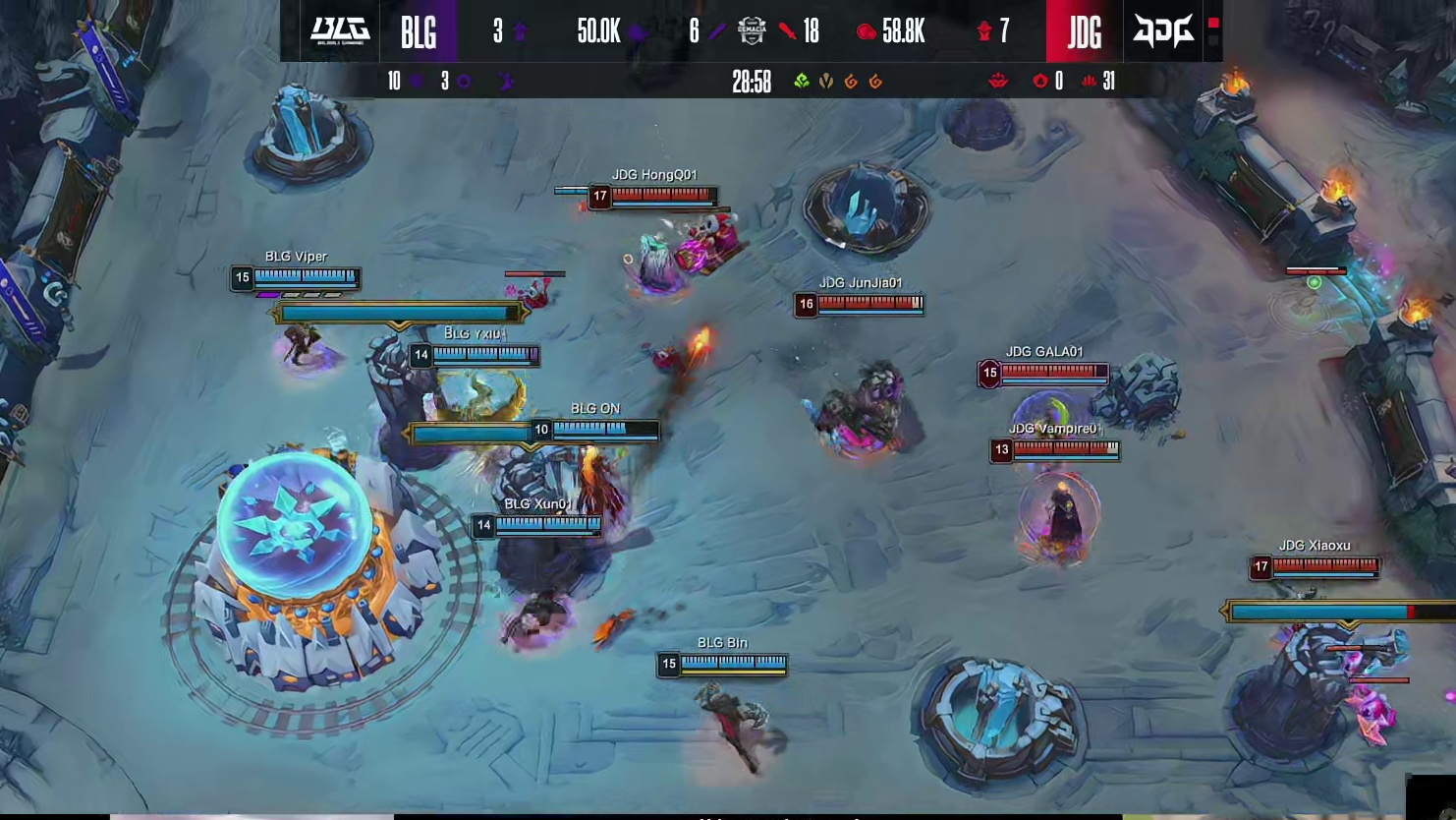 【第二局】JDG大龙推进，BLG无力抵抗惨被零封