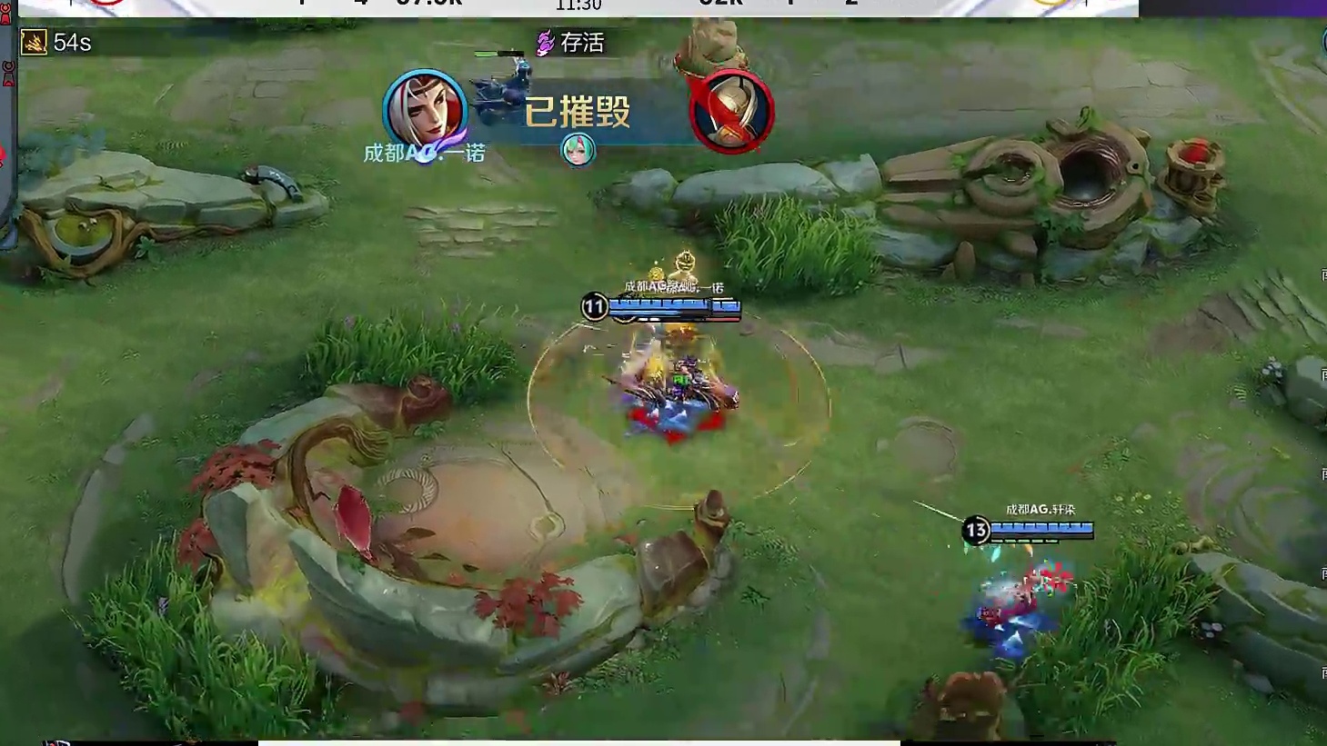 【第一局】一诺戈娅大招留人，AG团战打出一换五