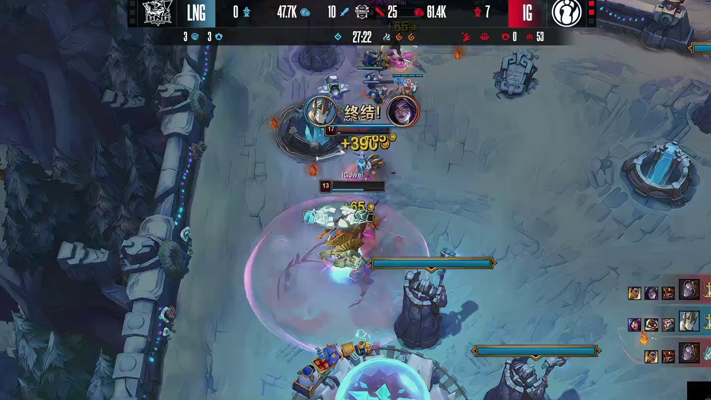 【第三局】Renard发条三杀，iG击败LNG晋级决赛
