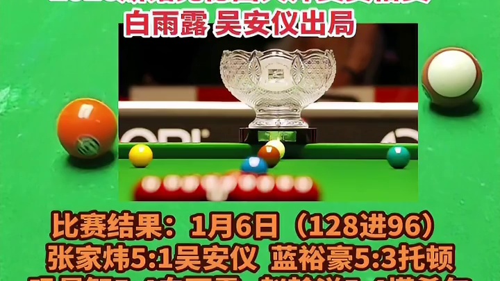 2026斯诺克德国大师赛资格赛！今晚六点焦点战常冰玉VS穆迪