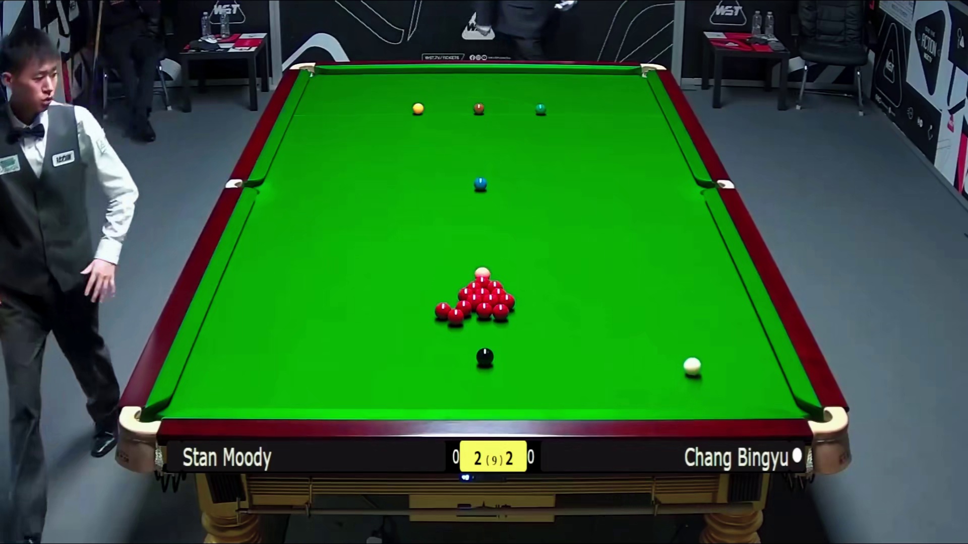 斯诺克最新比赛，常冰玉长台准度狂轰破百，再胜英国名将斯坦穆迪