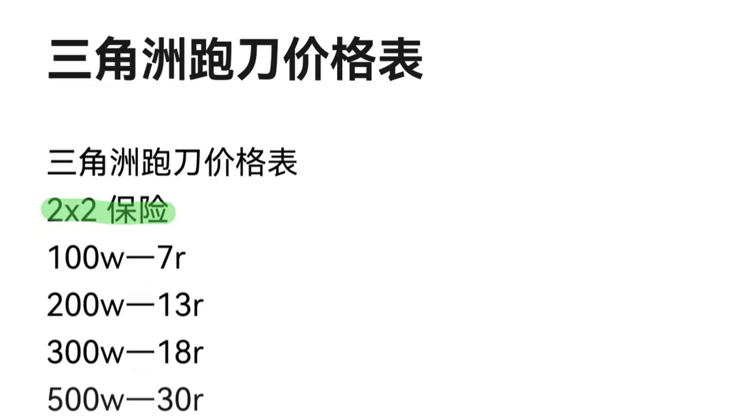 纯绿跑刀 信任第一