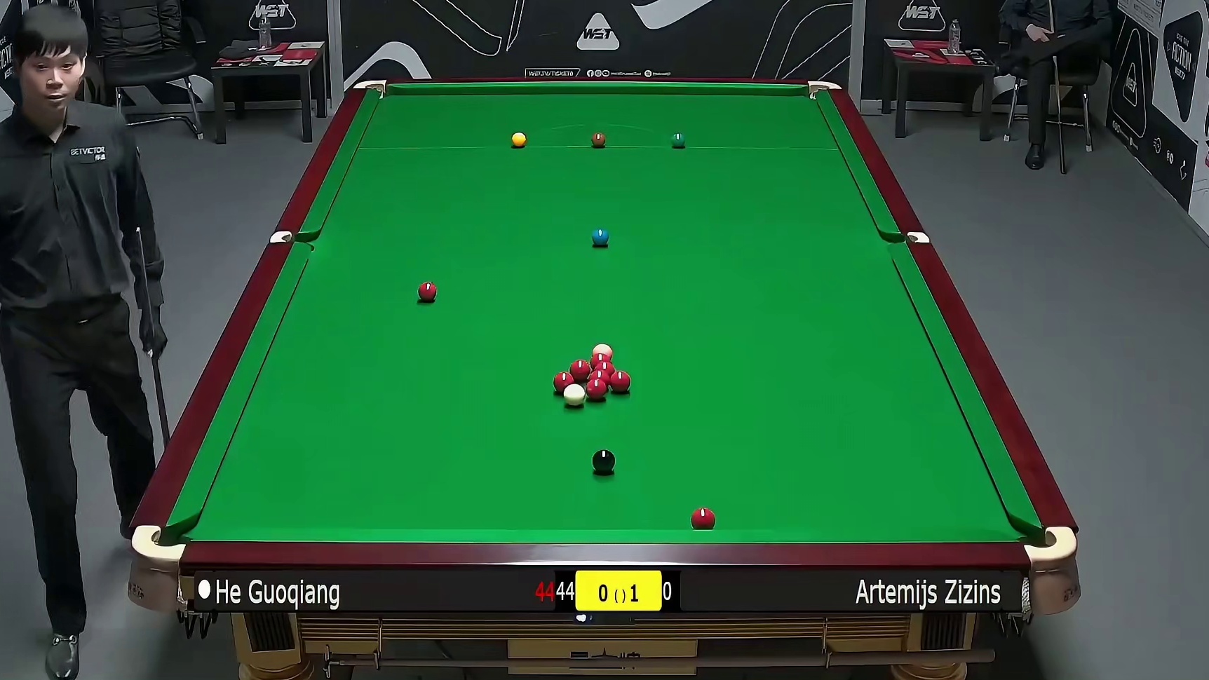 正播斯诺克威尔士公开赛：贺国强上演神仙送分，对手准度太过无敌