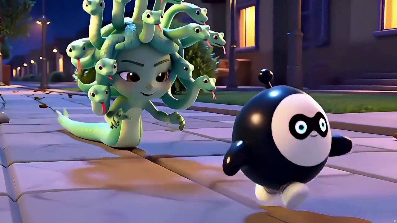 蛋仔派对：可怕的美杜莎怪物！看眼睛就变成石头？