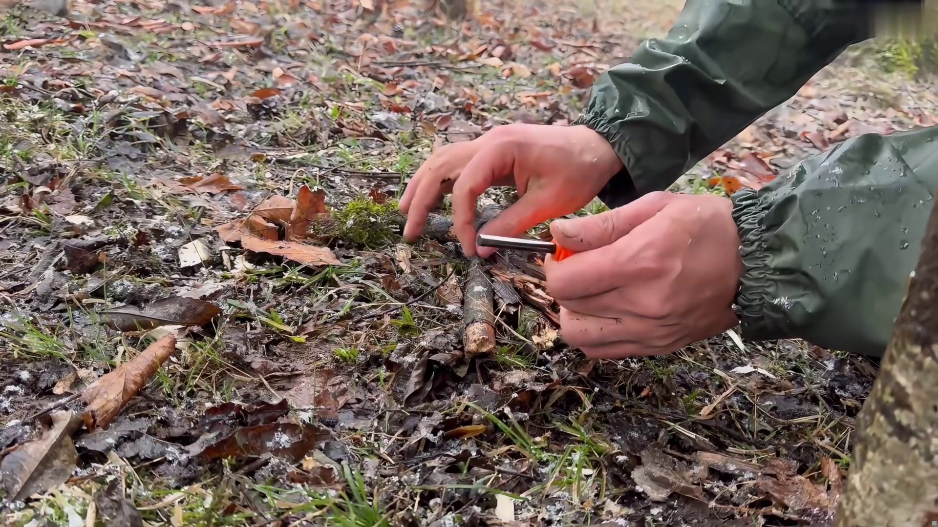 雪地露营 “马内带着狗宝来到峡谷丛林中露营”