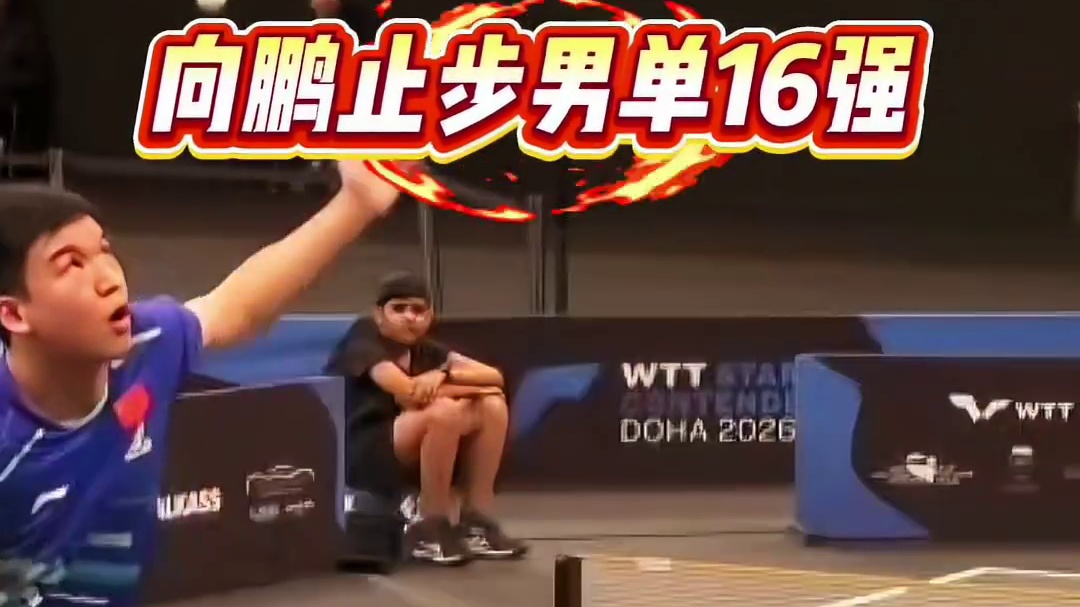 向鹏2-3不敌西蒙高茨，止步男单16强！