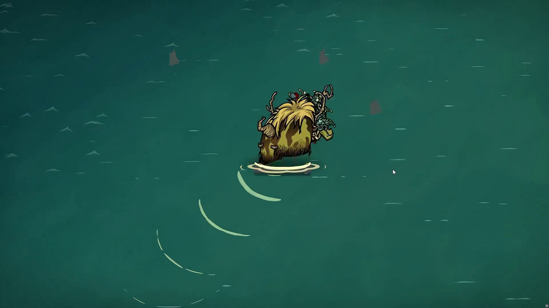 饥荒联机版模组：骑着草鳄鱼再海里拖着船走