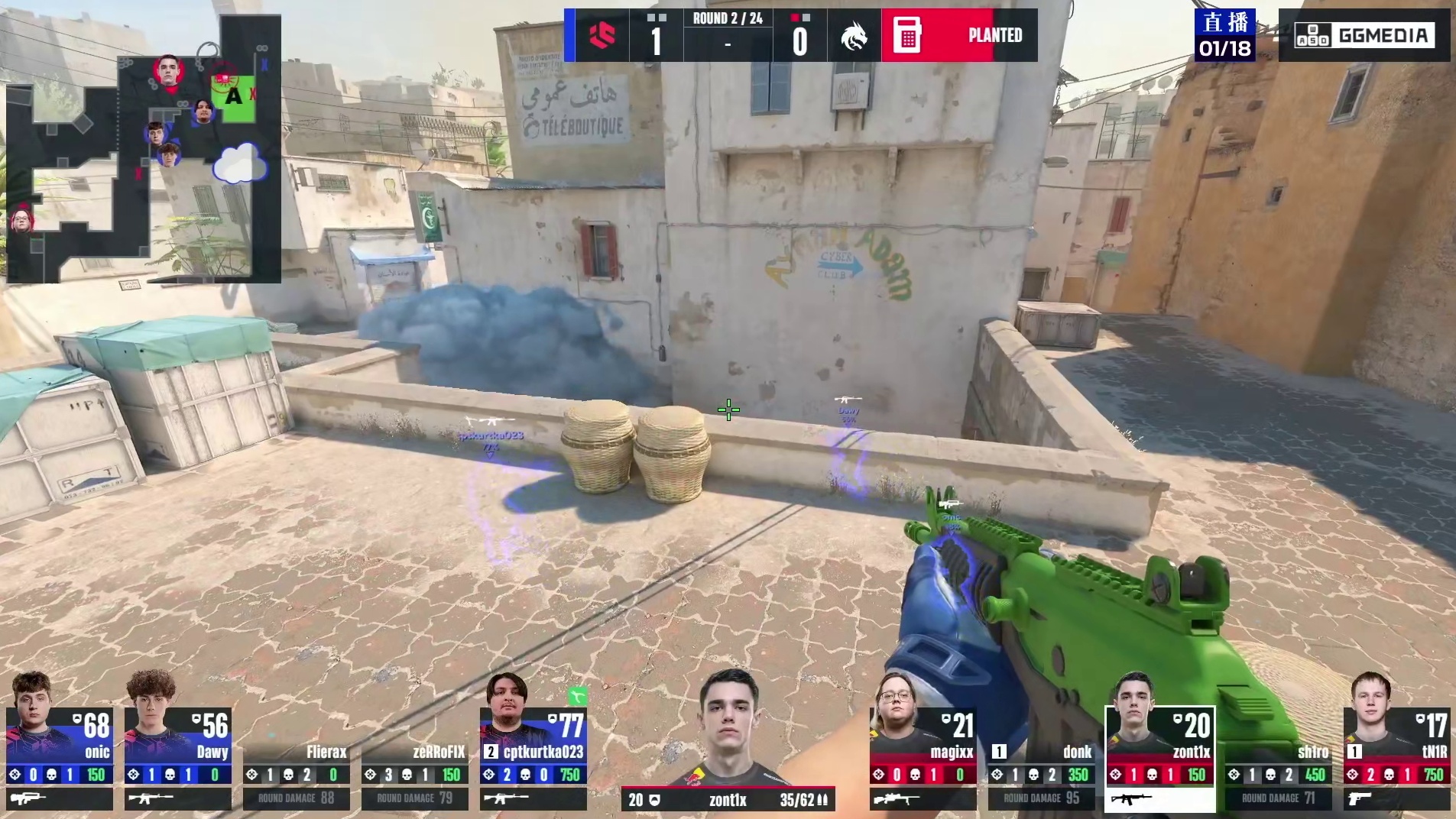 第二回合，Spirit选择强起迎战Inner Circle，Spirit全员发挥强势翻盘