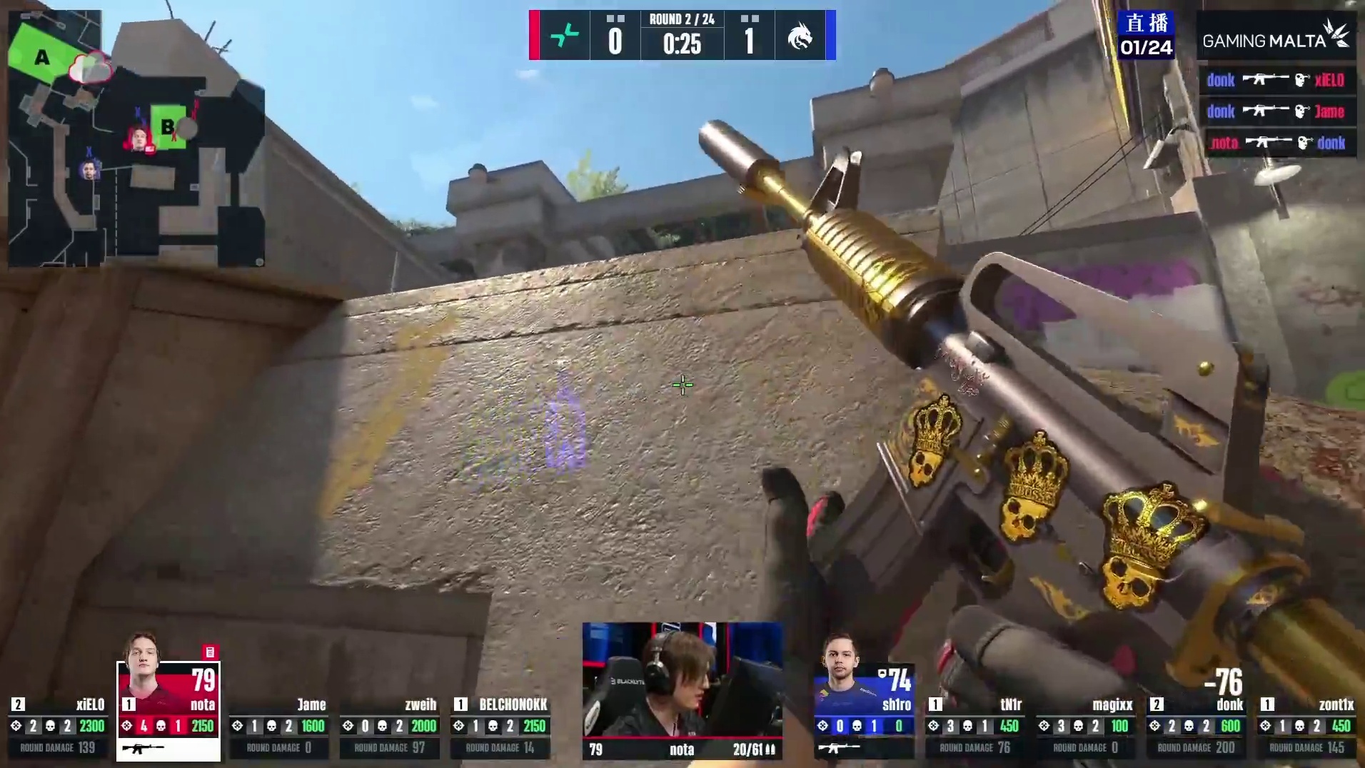 第二回合， PARIVISION选择ECO迎战Spirit，Spirit枪械优势战至最后一人险胜