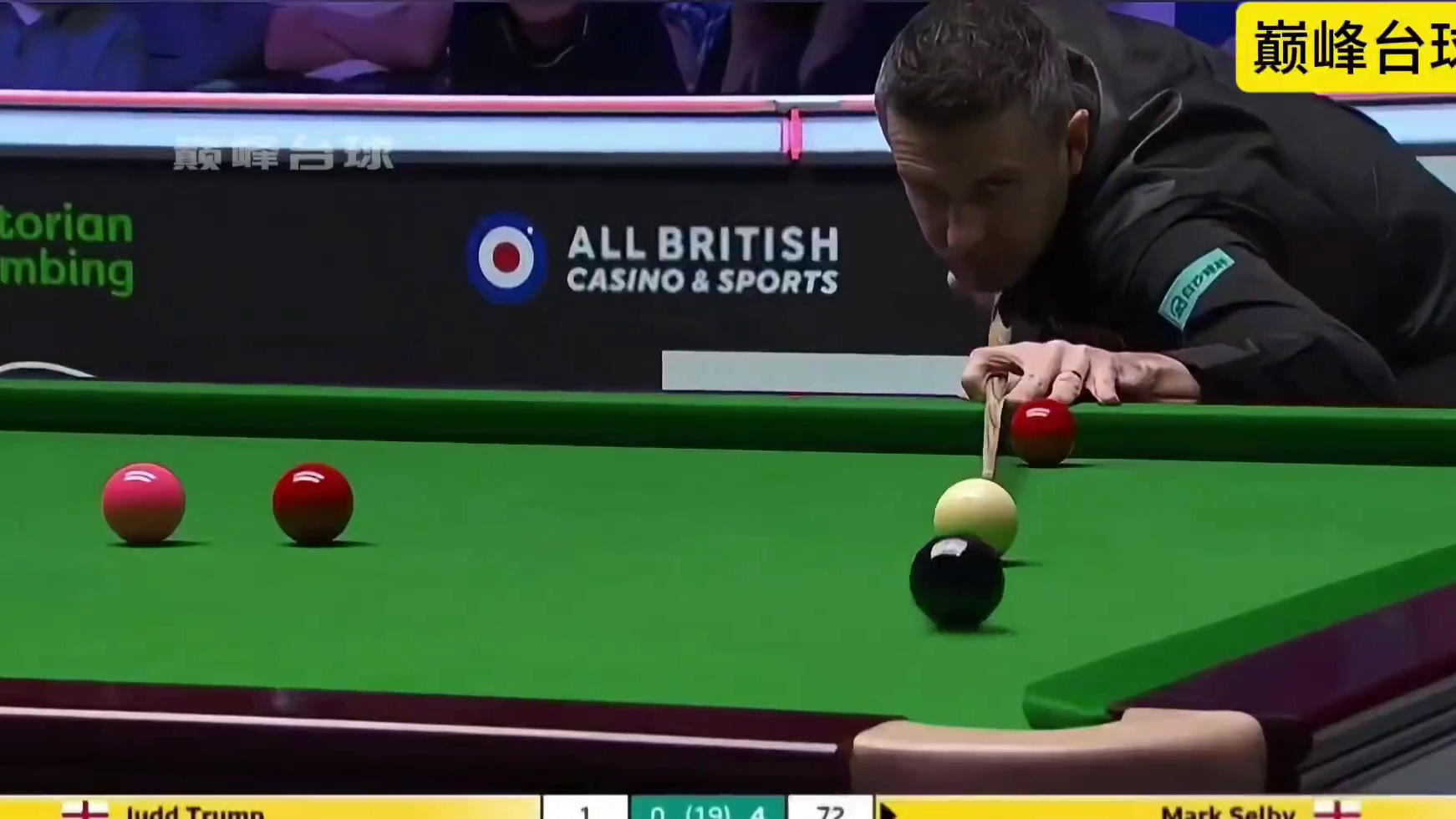 英锦赛决赛现场塞尔比上演“刀片儿”级薄球！