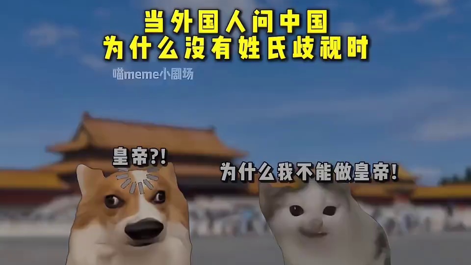 当外国人问中国人为什么没有姓氏歧视时