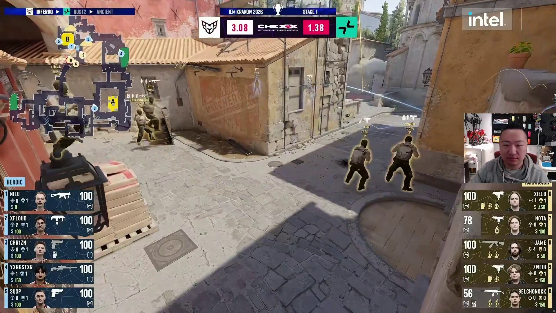 第二回合，HEROIC选择强起迎战PARIVISION，PARIVISION战术爆弹一波流进B区埋包制胜