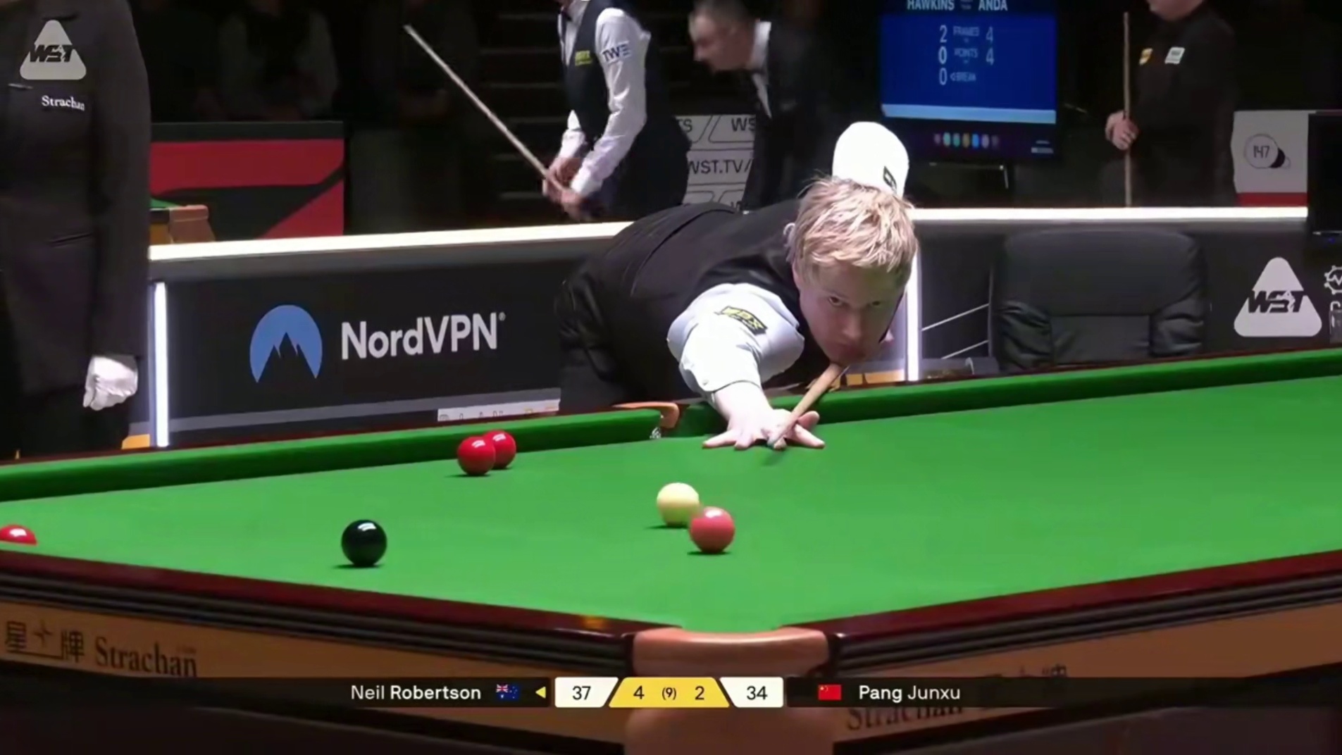 2026斯诺克大师赛：庞俊旭vs罗伯逊