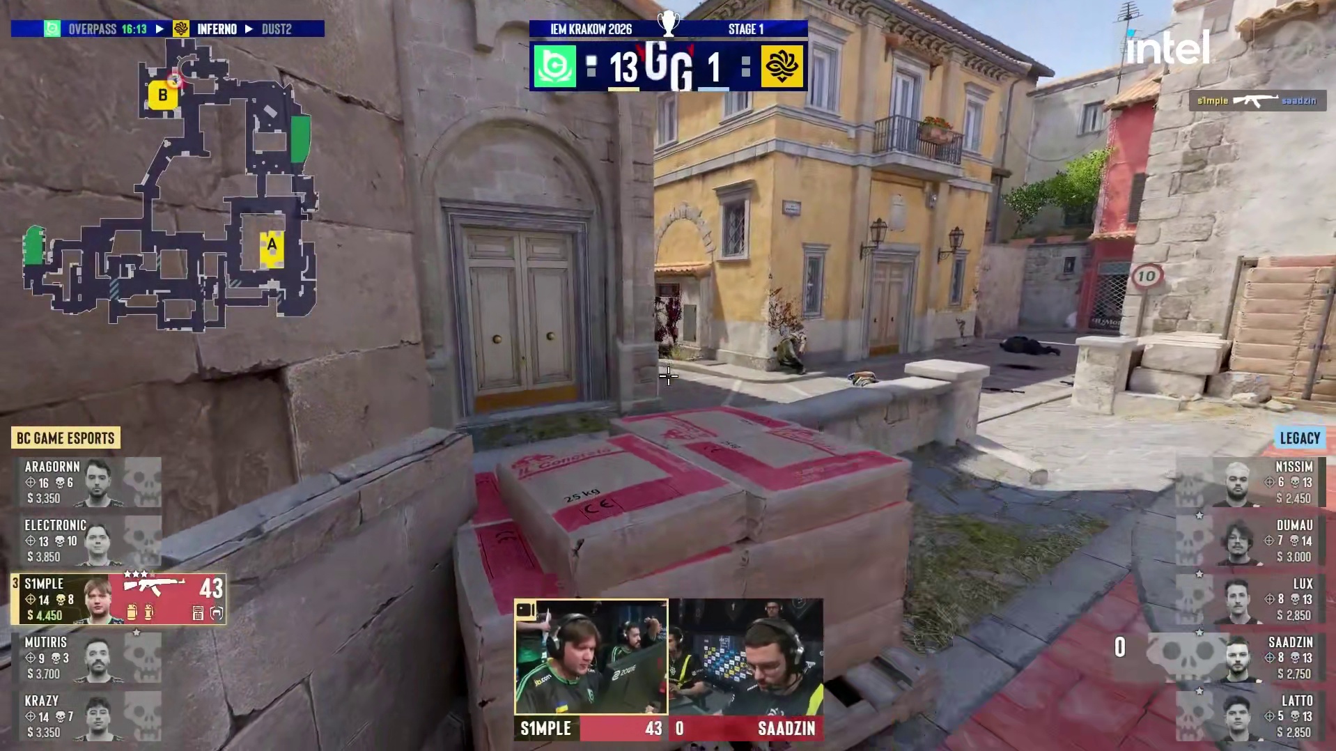 天神下凡！s1mple史诗级残局1v4逆风翻盘终结比赛！