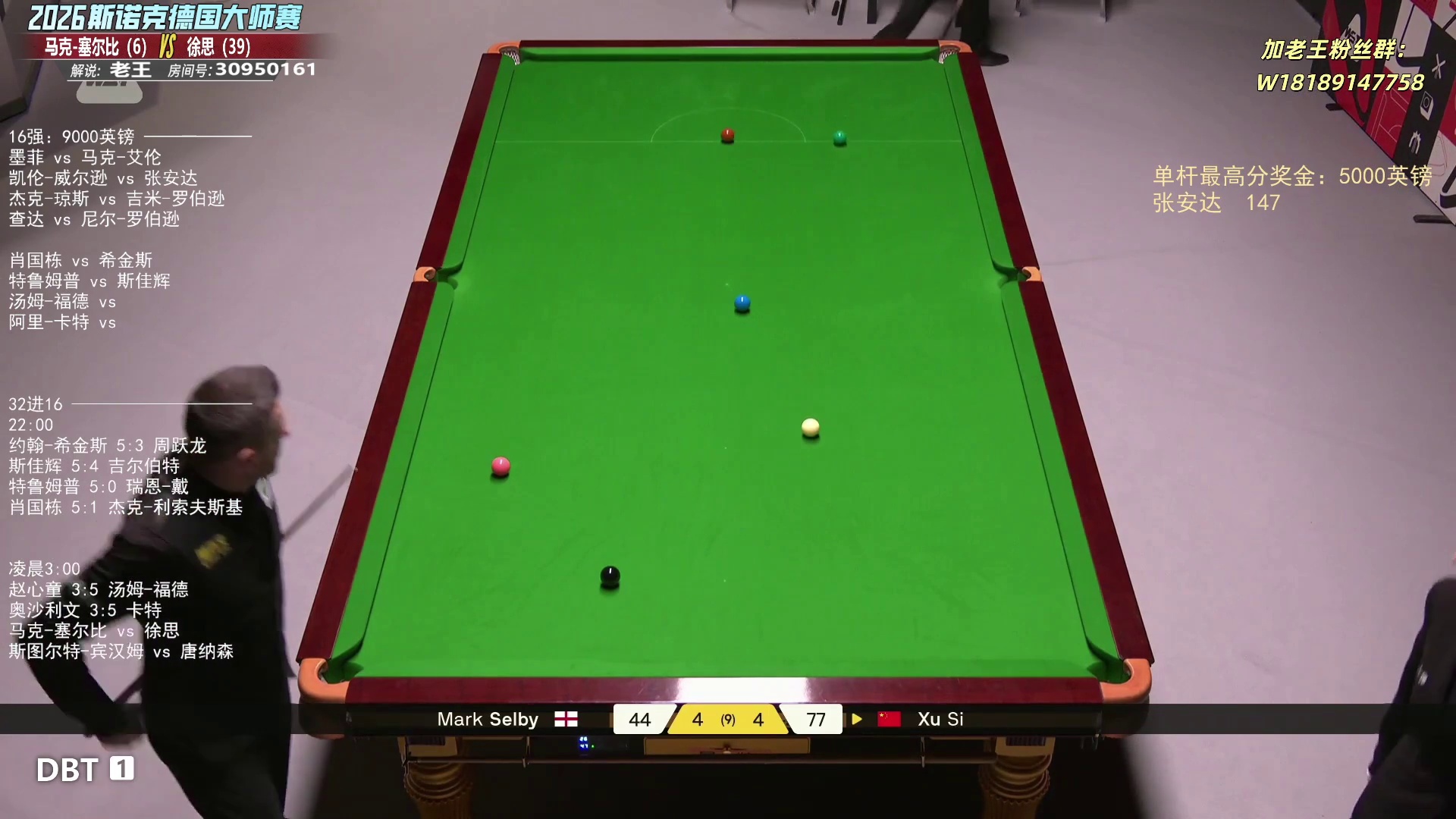 塞尔比vs徐思 德国大师赛32进16-第9局 决胜局（下）欣