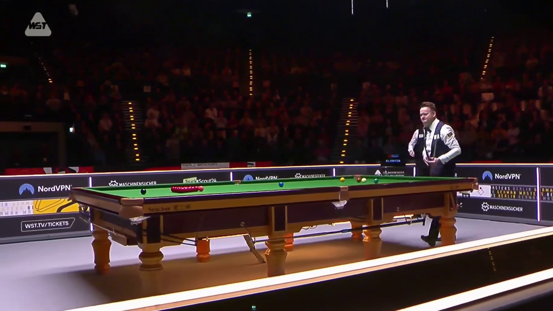 正播斯诺克德国大师赛，半决赛，墨菲VS罗伯逊第一局