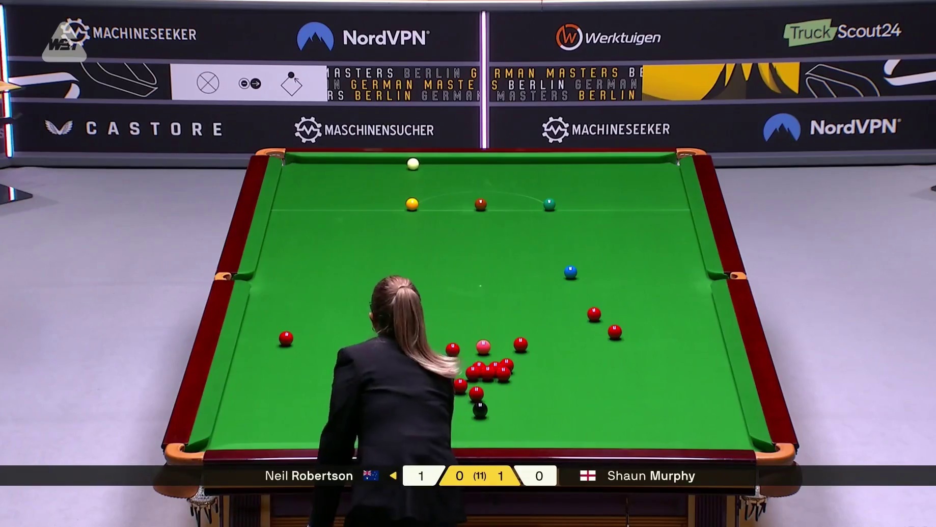 正播斯诺克德国大师赛，半决赛，墨菲VS罗伯逊第二局