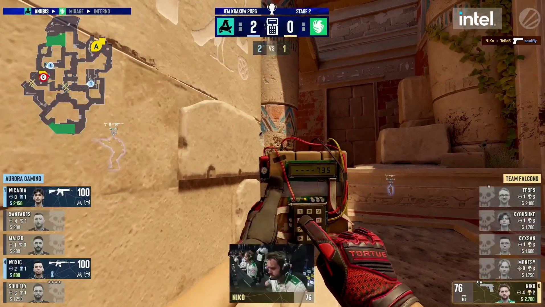 soulfly开局四杀起手！NiKo逆天1v4残局遭Wicadia无情扼杀！