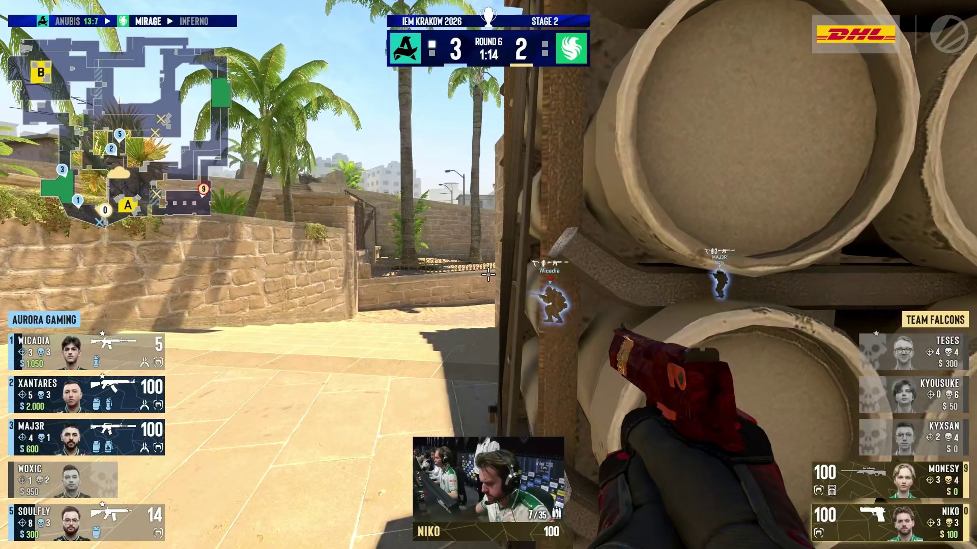 NiKo联手m0NESY残局2v4翻盘！