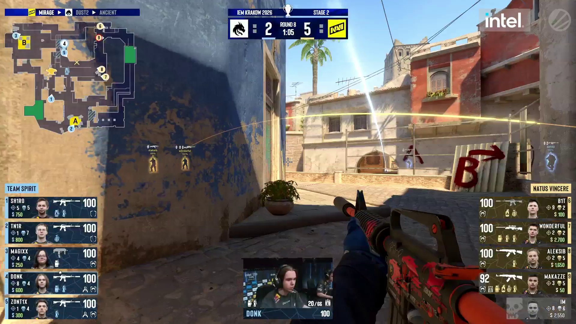 donk B区三杀扼杀NAVI进攻意图！