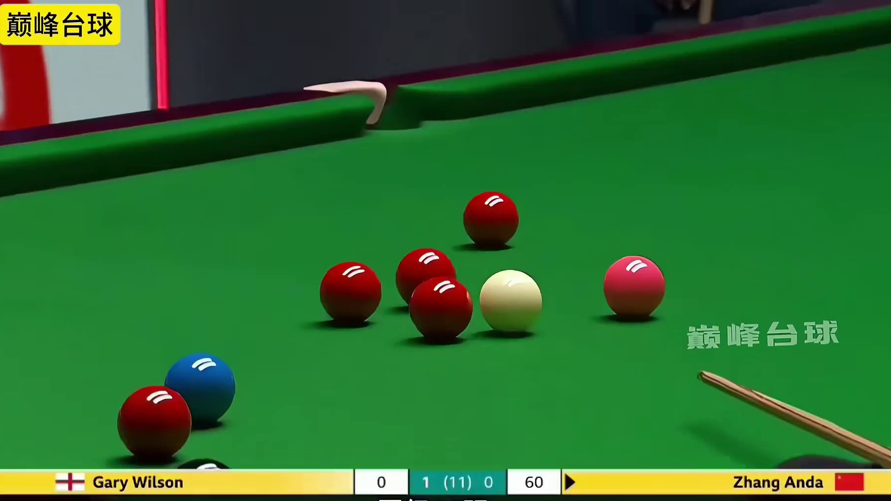 英锦赛16分之一决赛中，张安达以6比5绝杀加里威尔逊，惊险晋级16强！