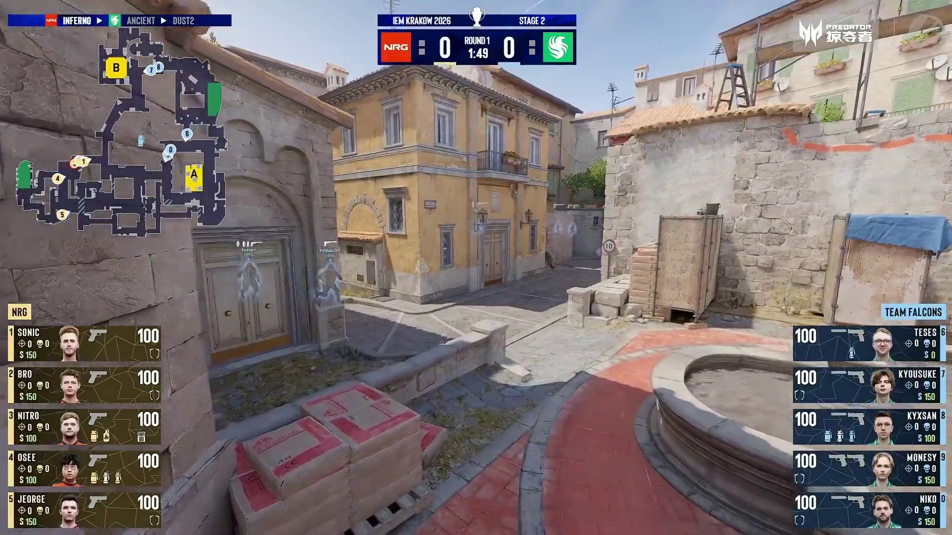 图一 Inferno，Falcons作为防守方、NRG作为进攻方