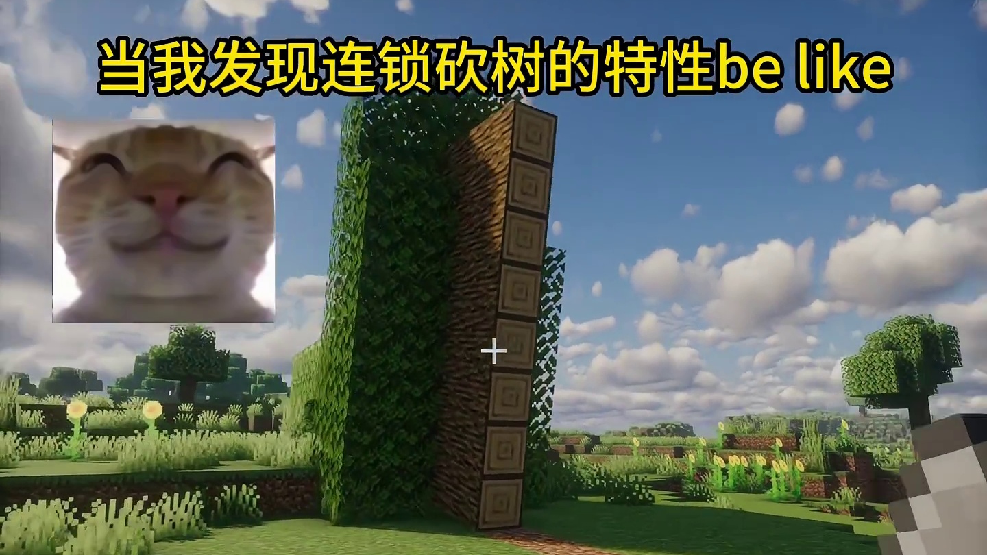 我的世界：当我发现连锁砍树的特性be like