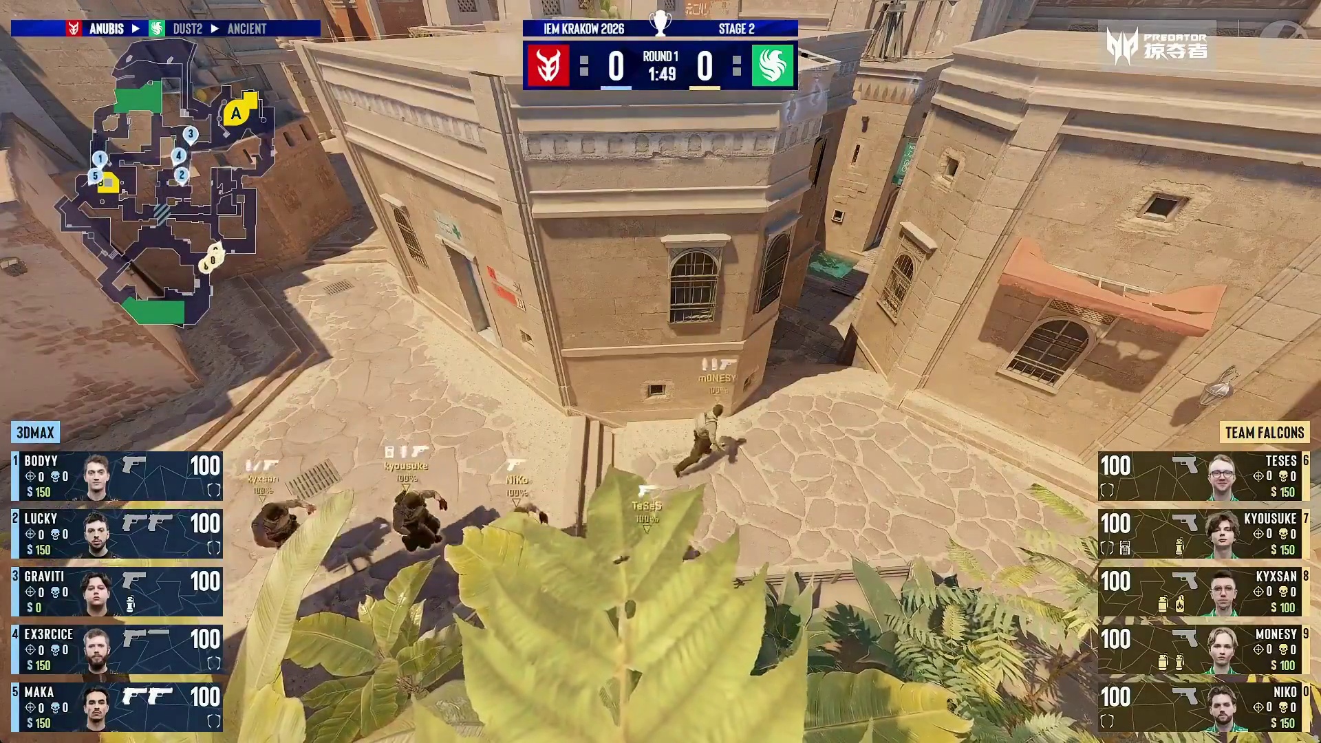 图一 Anubis，3DMAX作为防守方、Falcons作为进攻方