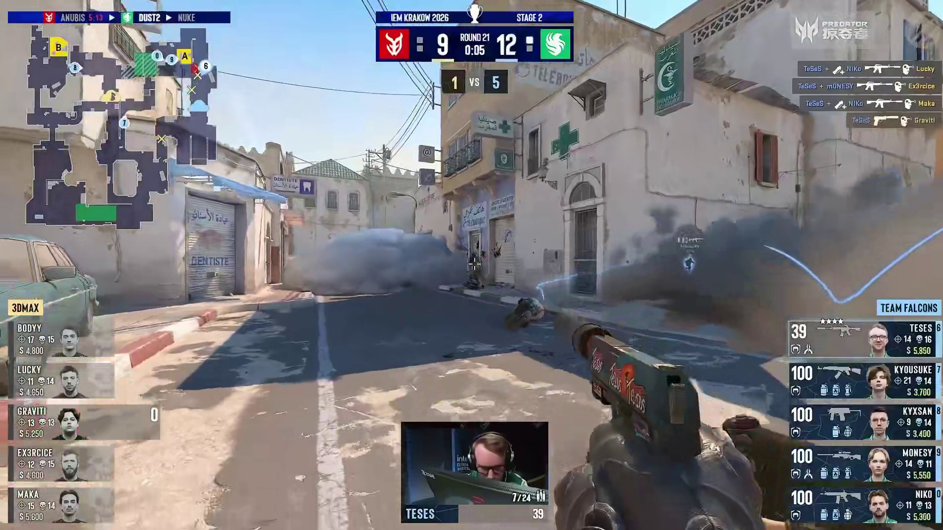 TeSeS A大五杀清场，Falcon赛点到手！