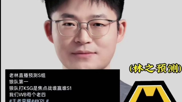 串的不像!老林直播预测S组局面，高肯认可自己老东家狼队会统治S组，觉得WB苟住S4就行