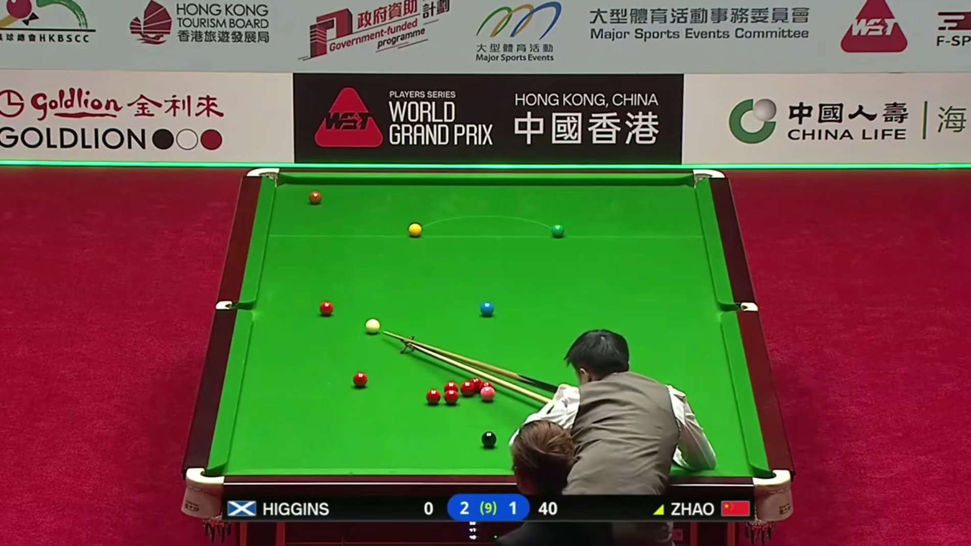 2026斯诺克世界大奖赛；希金斯vs赵心童