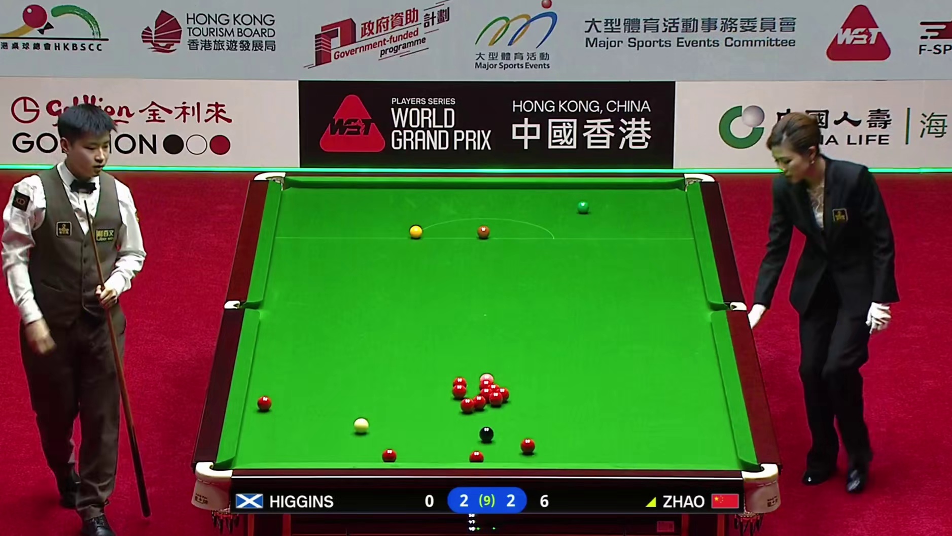 斯诺克世界大奖赛，赵心童轰极限破百大胜希金斯，结局万万没想到