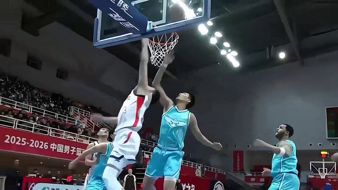 CBA最强内外线组合！文班亚昕统治禁区狂轰13分10板2帽，郭艾伦末节独砍12分杀死比赛！