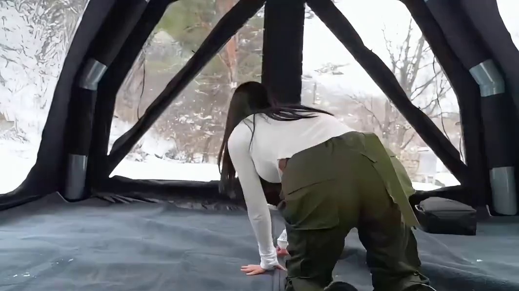 雪原上的温暖奇迹：一位女子与她的移动城堡。