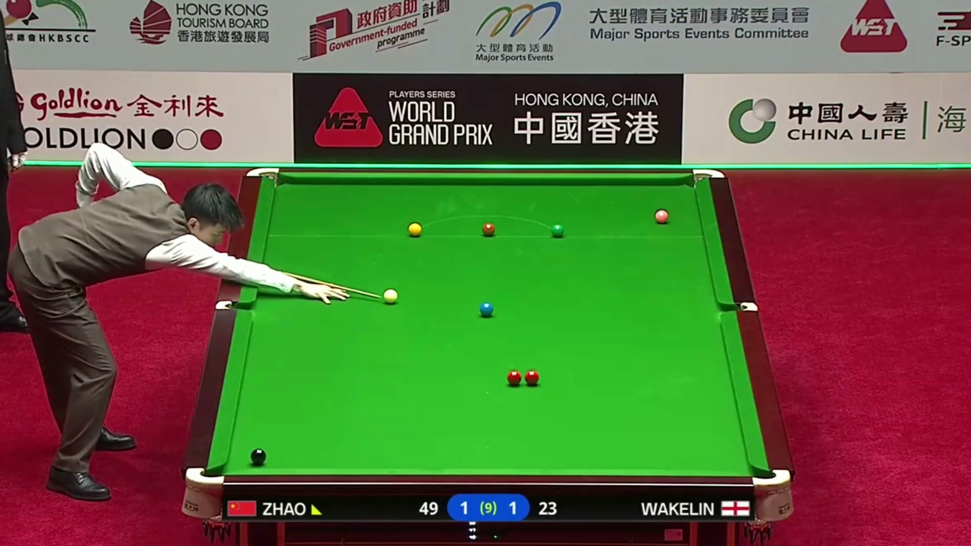 2026斯诺克世界大奖赛：伟克林vs赵心童